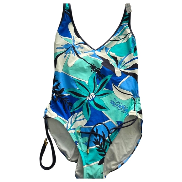 Coco Reef Blue and Green Artistic One Piece Swimsuit, SIZE 14, 38C - Picture 7 of 7